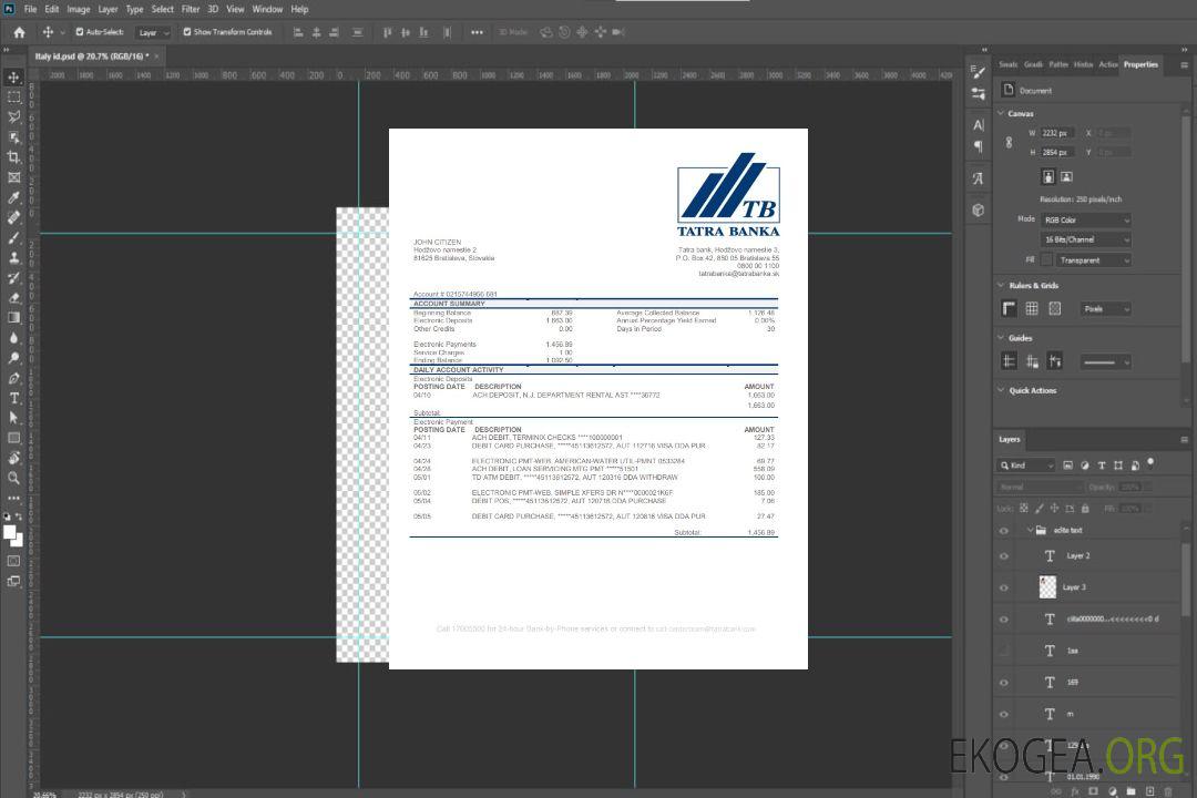 Modèle de justificatif de domicile de la Slovaquie Tatra Bank au format Word et PDF template Modèle de justificatif de domicile de la Slovaquie Tatra Bank au format Word et PDF template